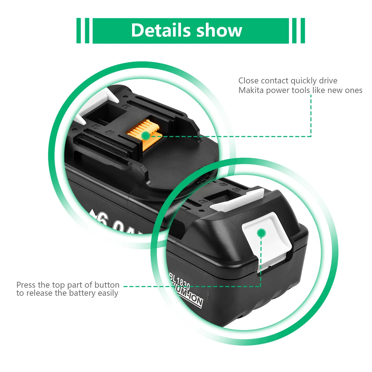 Аккумуляторная батарея Bonacell BL1860B 18 в 3 0/6 0/9.0Ah для Makita BL1860 BL1850 BL1840 BL1830 BL1815B |