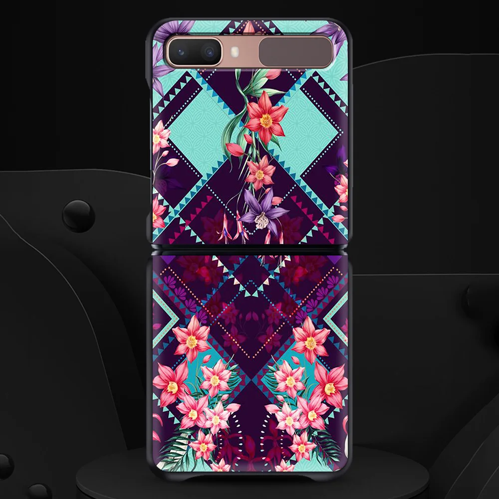 

Retro Floral Leaf Fashion Luxury Hard Back Phone Case for Samsung Galaxy Z Flip Case Cover for Samsung Galaxy Z Flip Funda Coque
