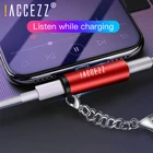 ! Переходник ACCEZZ 2 в 1 для iPhone, разветвитель освещения на 3,5 мм для iPhone 11 7 8 XS XR, зарядный аудиоадаптер, разъем AUX кабеля