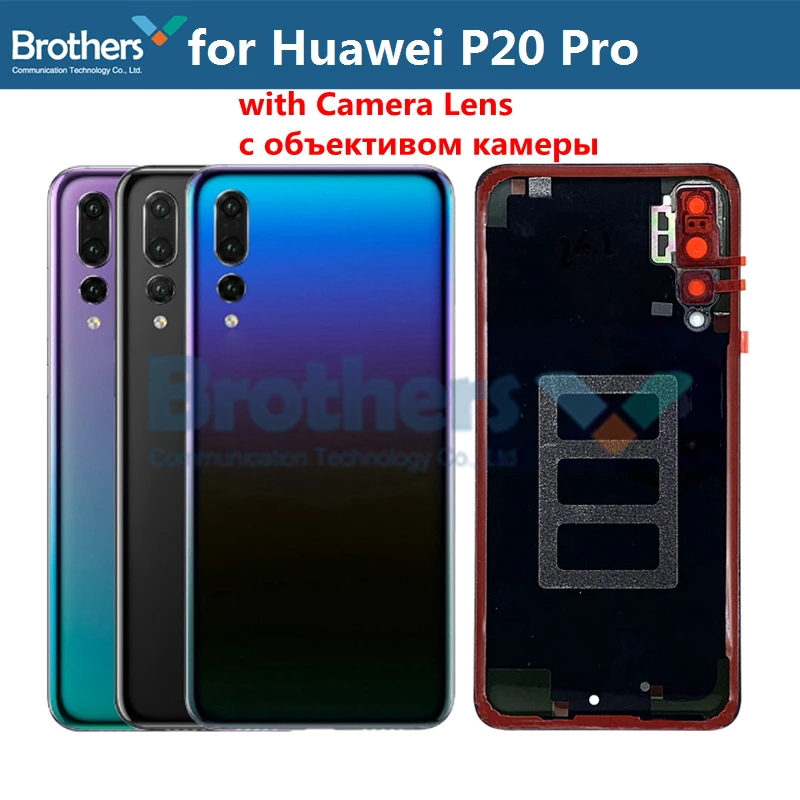 Корпус батареи для huawei P20 Pro батарейный отсек с объективом камеры металлический для huawei P20 Pro задний Чехол сменный верх