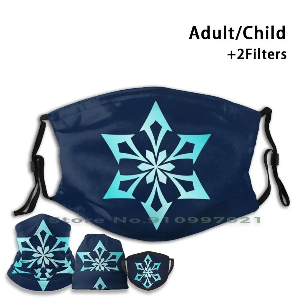 

Genshin Impact | Cryo Print Pm2.5 Filter Reusable Mouth Face Mask For Child Adult Genshin Impact Rpg Mihoyo Free Magic Spell
