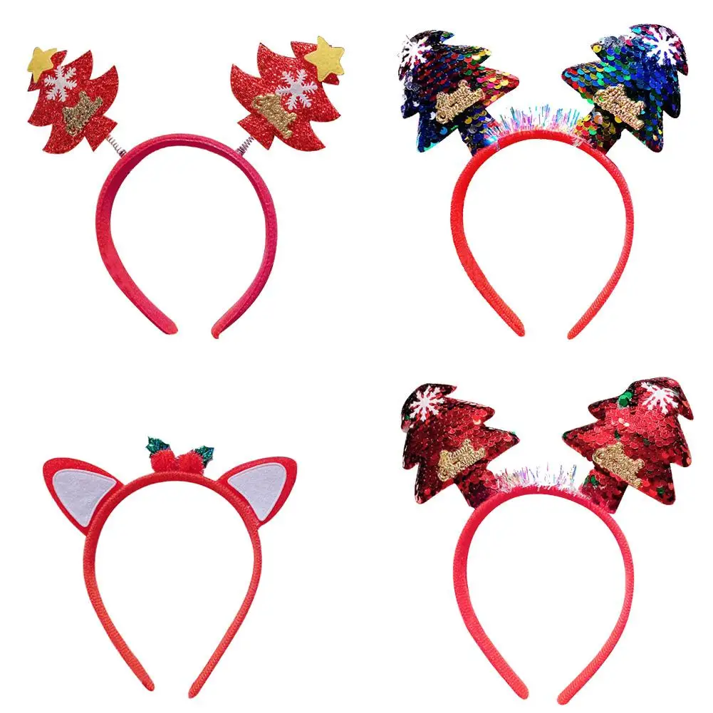 1 шт новогодний обруч украшение для волос Рождественская повязка новогодняя елка