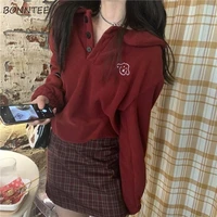 sets women red two piece set outfits autumn trendy long sleeve embroidery turn down collar tops and plaid skirt 2 pieces set new