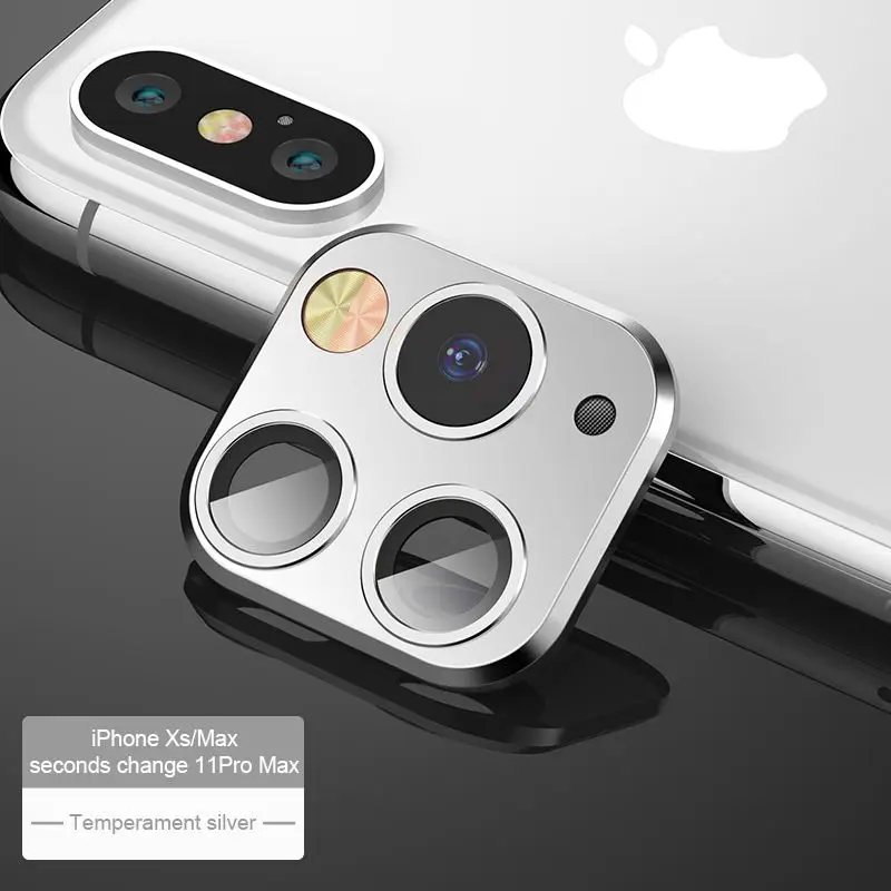 Сменный Чехол для iPhone 11 Pro Max, роскошное металлическое защитное кольцо для объектива камеры для iPhone X XS MAX, Защитная пленка для камеры - Цвет: Silver