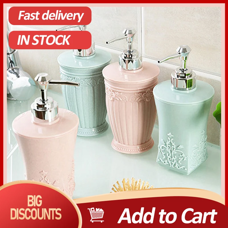 

Soap Dispenser 400ml Liquid Soap Dispenser Liquid Jar Pump Bottle Shampoo Carved Container