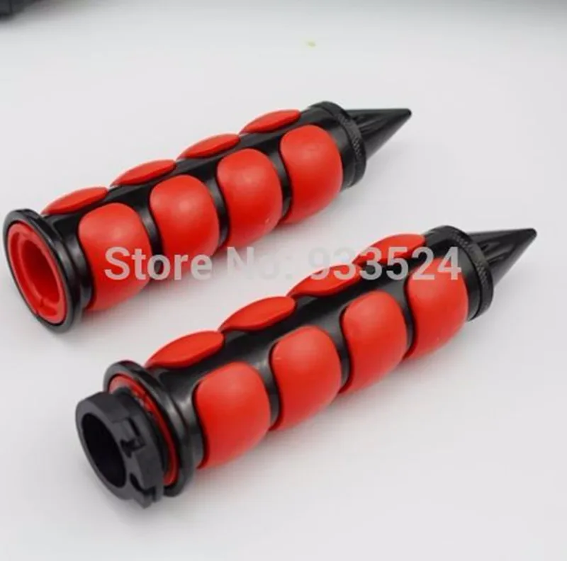 Мотоциклетные ручки с шипами 1 дюйм 25 мм красные и черные для Honda Yamaha Suzuki Kawasaki Cruiser
