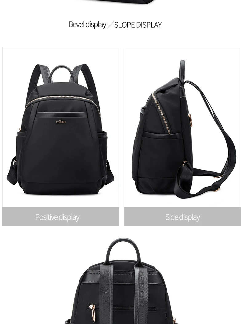 Zoger backpack ladies Oxford cloth backpack casual Korean version of the simple travel canvas small fresh college wind bag tide