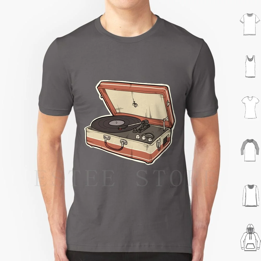 Винтажная футболка с проигрывателем записей мужская хлопковая 6xl проигрыватель