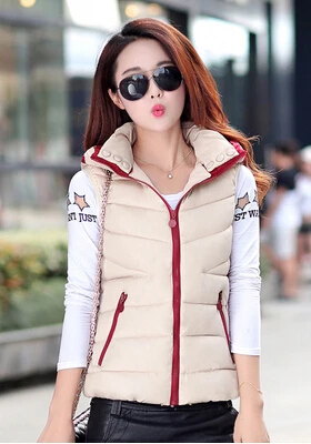 2018 down cotton vest female short design with a hood slim fashion vest outerwear thickening thermal top Cheap wholesale