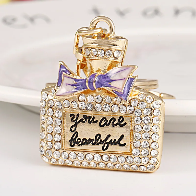 Сплав с английской надписью цепочка для ключей галстук флакон духов подвеска