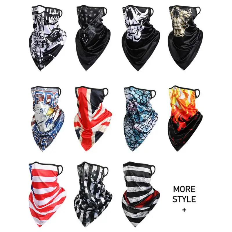 Унисекс Ice Silk Магия бандана подвески для ушей Треугольники Половина маска лица на