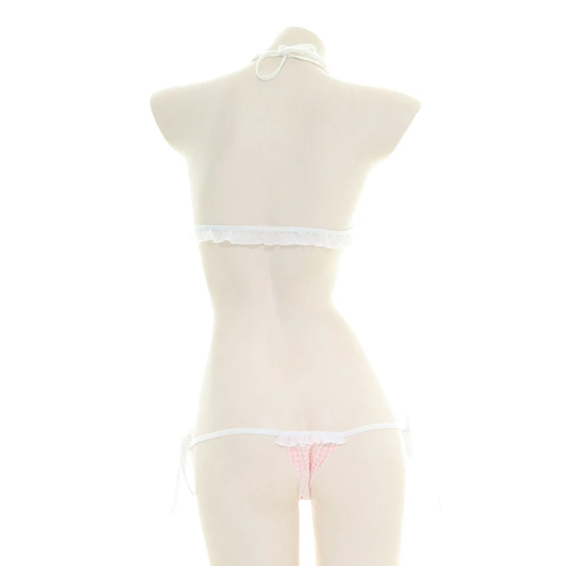 AniLV розовый клетчатый купальник бикини