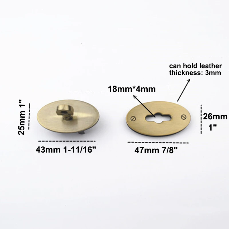 1 шт. металлическая сумка овальной формы поворотный замок поворотная застежка