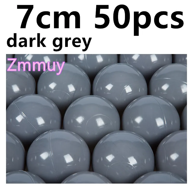 7cm dark grey 50pcs 50 шт., 7 см, рождественский подарок, красочный шар, мягкий пластик, Океанский шар, забавный, для маленьких детей, для девочек и мальчиков, плавающая игрушка, бассейн, океан, волнистый шар - Цвет: 7cm dark grey 50pcs