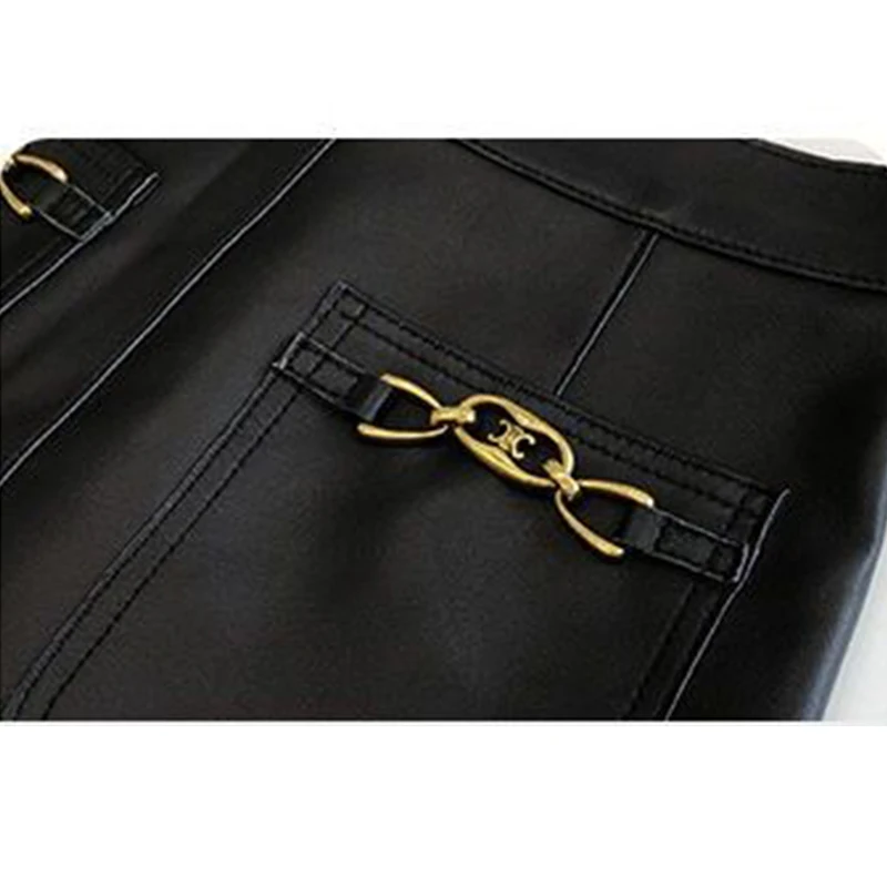 Fitaylor New Autumn Winter Women Fashion Slim High Waist PU Mini Skirts Casual A-line Solid Color Black Faux Leather | Женская одежда