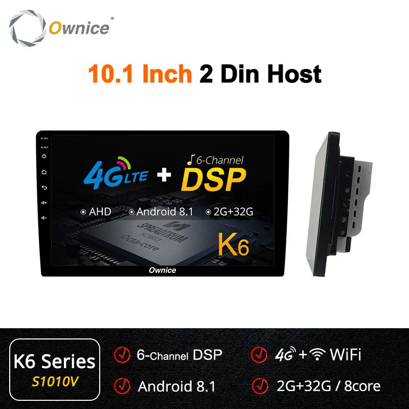 Ownice K6 Octa core 2 Universal Head uint Android 8.1 Car Radio Stereo GPS Navi Multimedia Player DSP Support 4G LTE AHD Camera