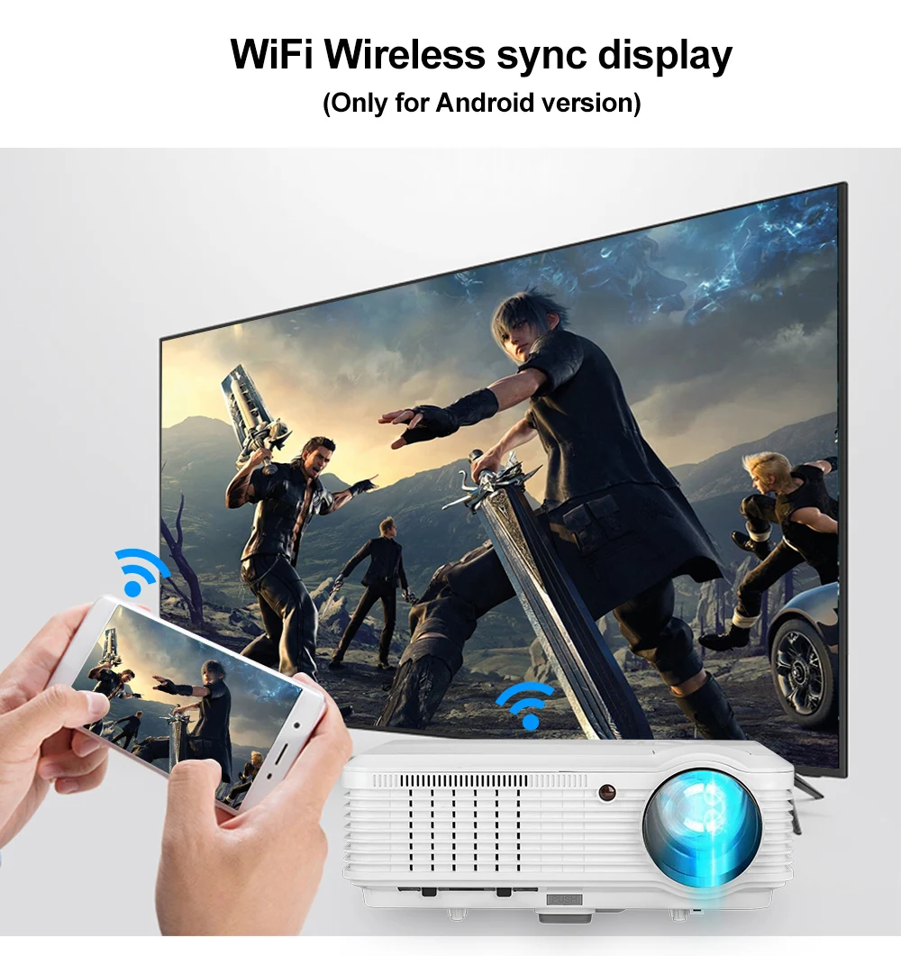 CAIWEI A7/A7AB Android проектор 1080p Full Hd Домашний кинотеатр светодиодный проектор для поддержки 4k портативный мобильный Wifi видео ТВ проектор