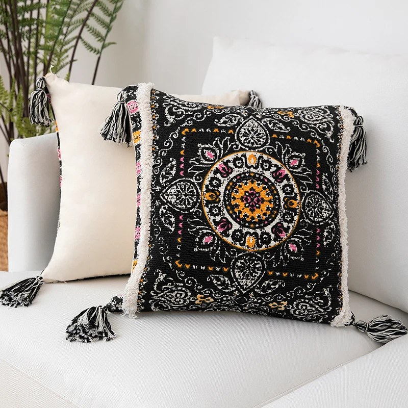 Бахрома Подушка Cojines Decorativos Para диванная подушка для стула подушка для гостиной ворсовая подушка с ворсом художественная фотография Рождественская наволочка