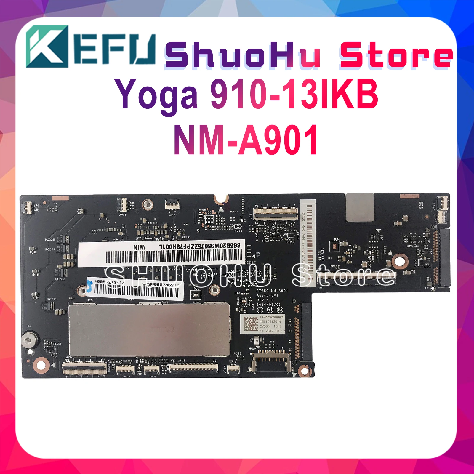 KEFU CYG50 NM A901 материнская плата для ноутбука Lenovo YOGA 910 13IKB Йога Материнская I7 7500U CPU 8
