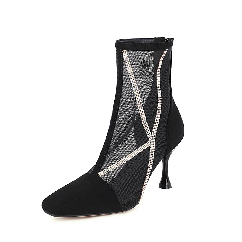 Женские ботильоны из искусственной замши модные короткие ботинки на тонком