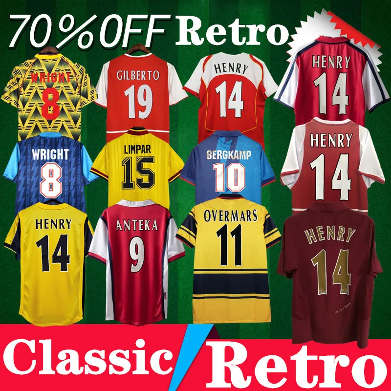 

1988 89 93 94 97 98 99 02 05 06 HENRY BERGKAMP V. PERSIE Classic Retro Jerseys VIEIRA MERSON ADAMS GILBERTO WRIGHT LIMPAR Shirts