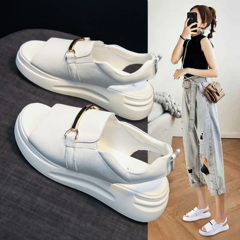 

Fashion casual breathable wear-resistant trifle bottom women's sandals new white all-match women's shoes women's sandals
