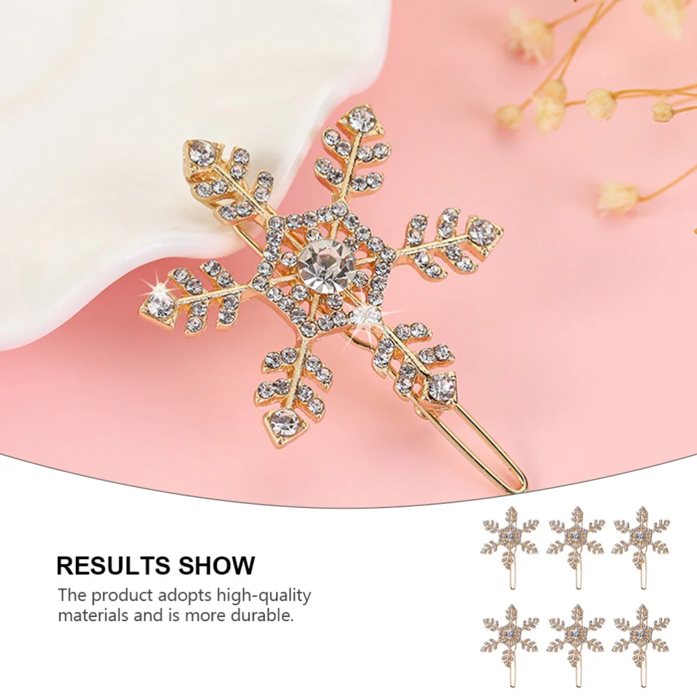 6 шт. креативные рождественские заколки со стразами аксессуары для волос девочек