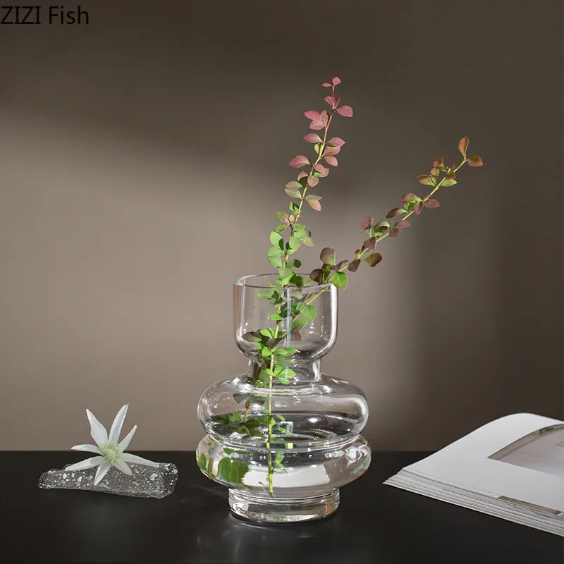 Минималистичная прозрачная стеклянная ваза на спирали цветочные горшки для