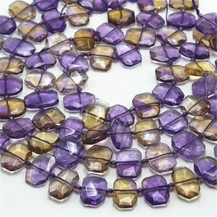 

15X20mm purple and yellow Ametrines Faceted Square Slab Cushion Rectangle Nugget 15