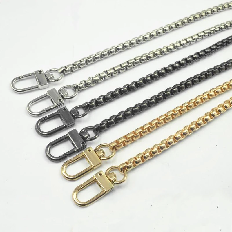 

120cm (diy 40cm-160cm) Metal Replacement Chains Shoulder Bag Straps For Small Handbags 6mm Gold, Silver, Gun Black Purse Handles
