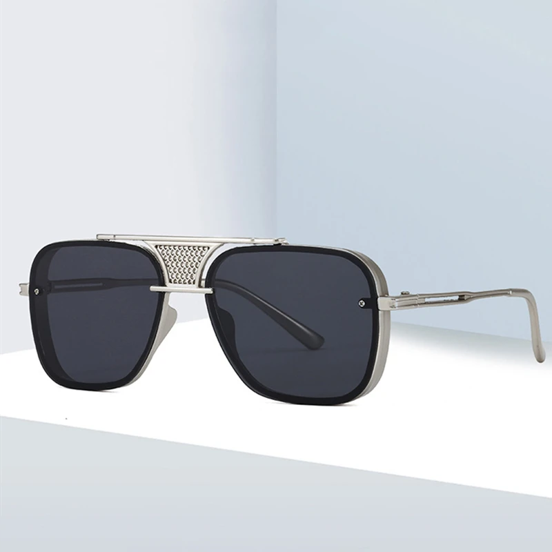 2020 ретро Роскошные брендовые Квадратные Солнцезащитные очки с металлической