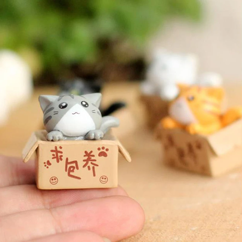 

1PC/Set Cute Mini Garden kitten Ornament Cat Miniature Figurines Home Room Decor