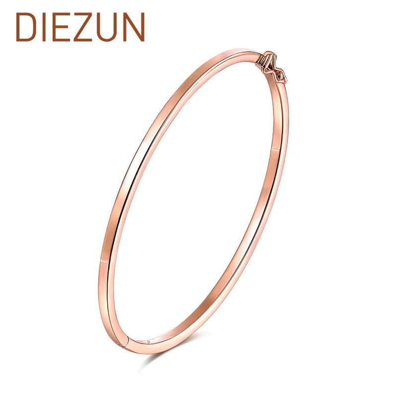 

18K Gold Bracelet fine narrow smooth Bracelet rose gold color gold women's 750 Princess bracelet genuine