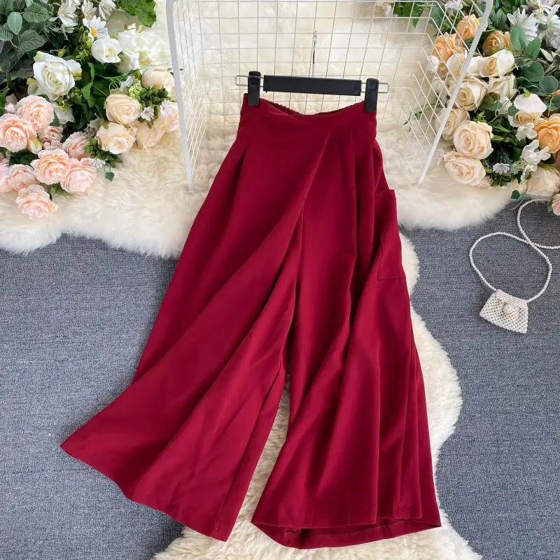 Дизайнерские широкие летние брюки для женщин 2020 новые модные Универсальные