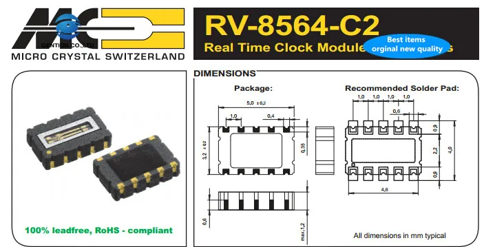 2 шт. 100% новый и оригинальный RV-8564-C2 РТК часы IC с украшением в виде кристаллов для
