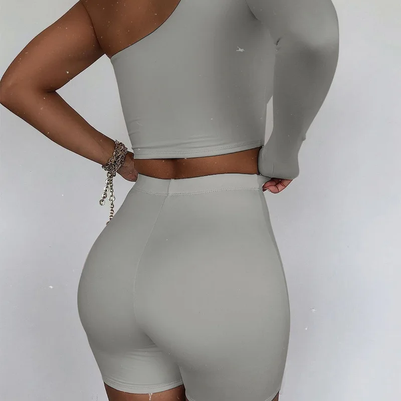 

women fashion playsuit see-through gauze two-piece sets club tan