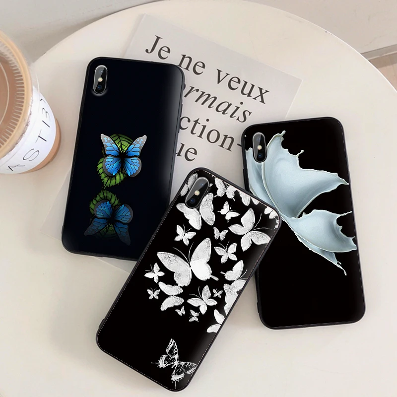 butterfly rose For Samsung Galaxy note8 note9 note10 Case Silicone Cover S9 S10 Plus s10e Note 9 8 10 casa M10 M20 M30 coque | Мобильные
