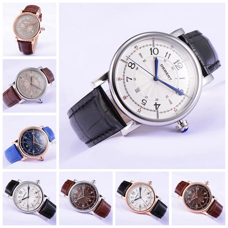 Классический Модный чехол из розового золота 43 мм мужские механические