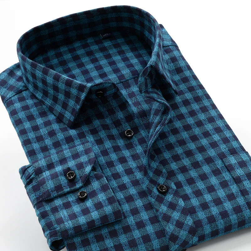 

2020 spring and autumn new long-sleeved shirt retro plaid printing fashion casual loose shirt high-quality cotton shirt 2XL-10XL