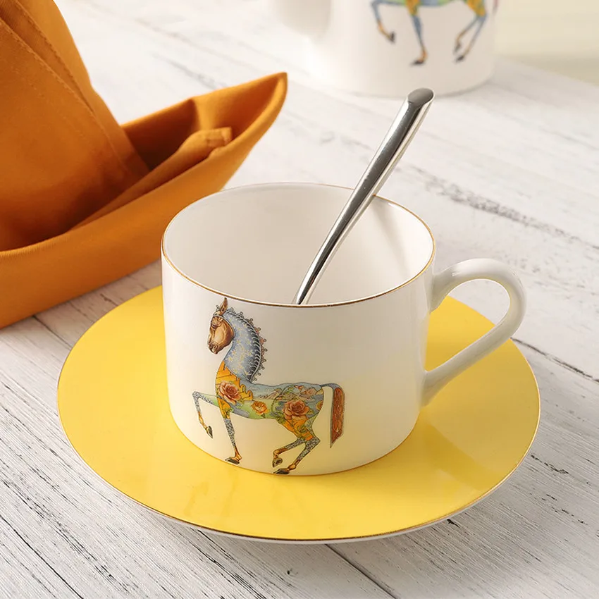 

Europe Household Bone China Coffee Cup And Saucer Sets Luxury Ceramic Espresso Cup Creative Afternoon Tea Party Drinkware