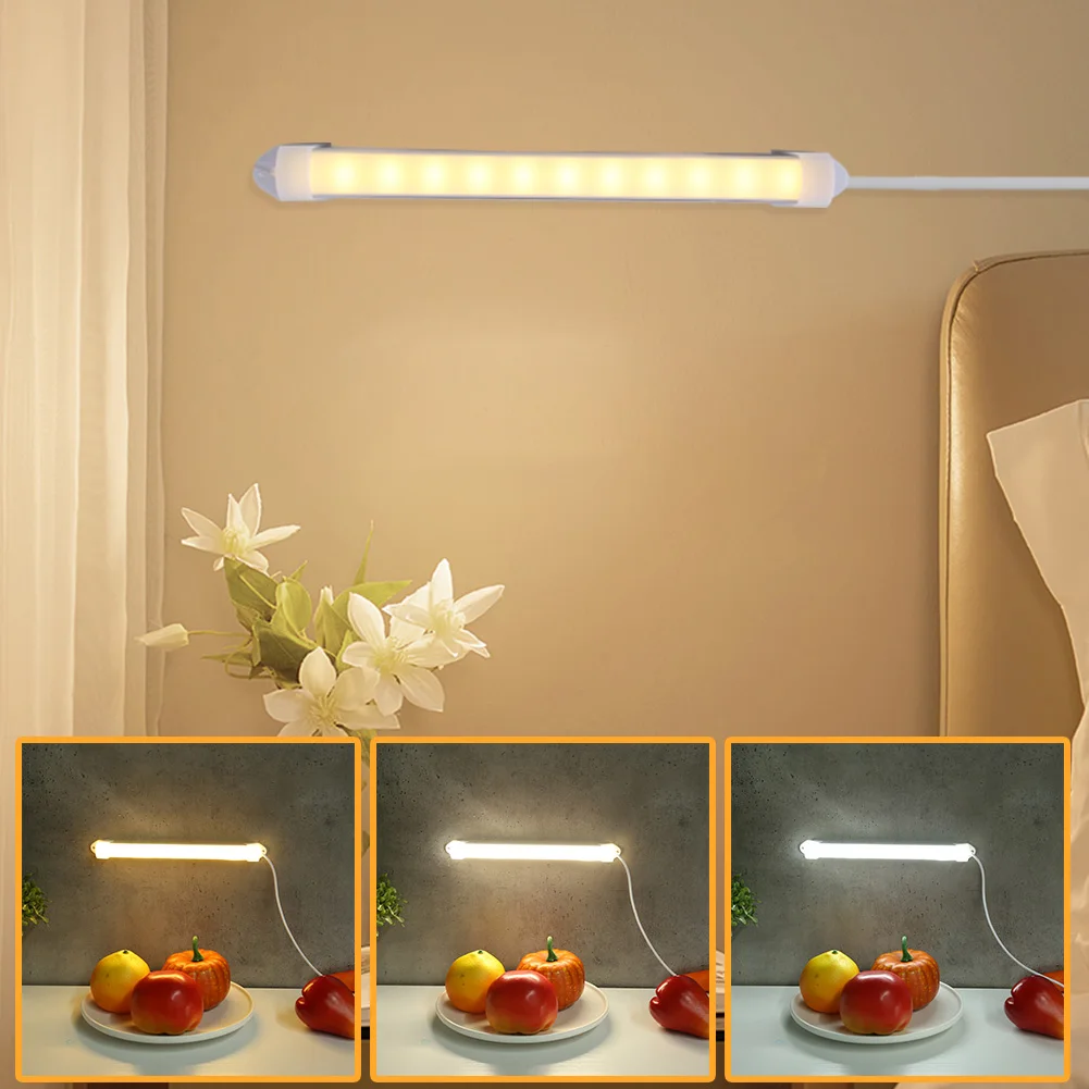 

Dimmable Aluminum Night Lamp Stepless Dimming Home Bedroom Wardrobe Lighting Tube Kitchen Decor USB Switch Cabinet Light