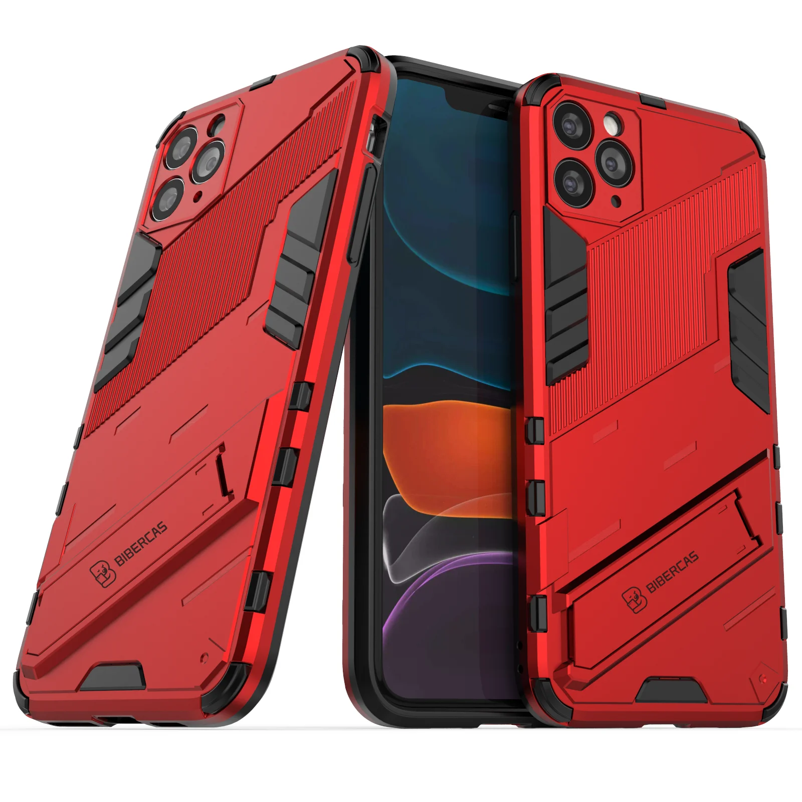 

Phone Case For iPhone 8 7 6 6s Plus 11 12 13 Mini XR X Xs Pro Max SE 2020 Armor Break-proof With Holder Shockproof TPU Cover