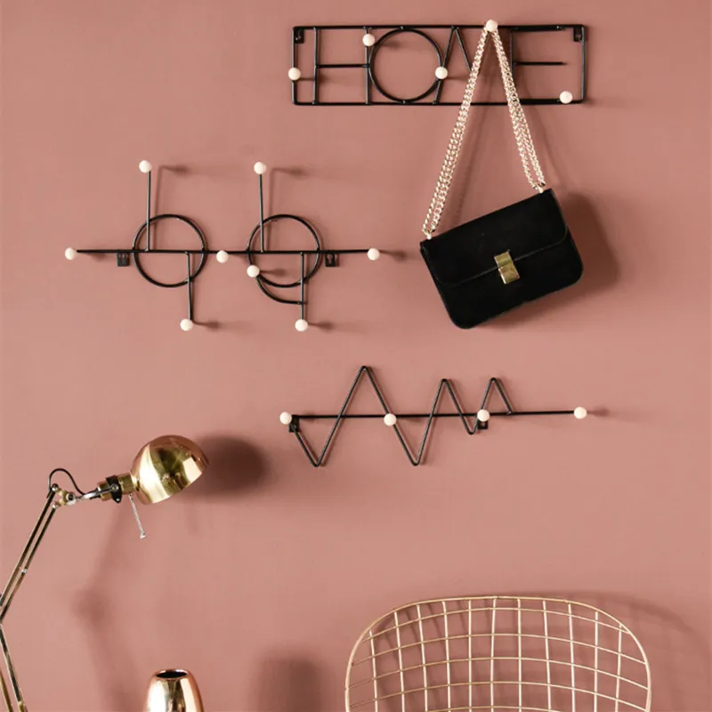 Скандинавский креативный Железный настенный крючок для гостиной