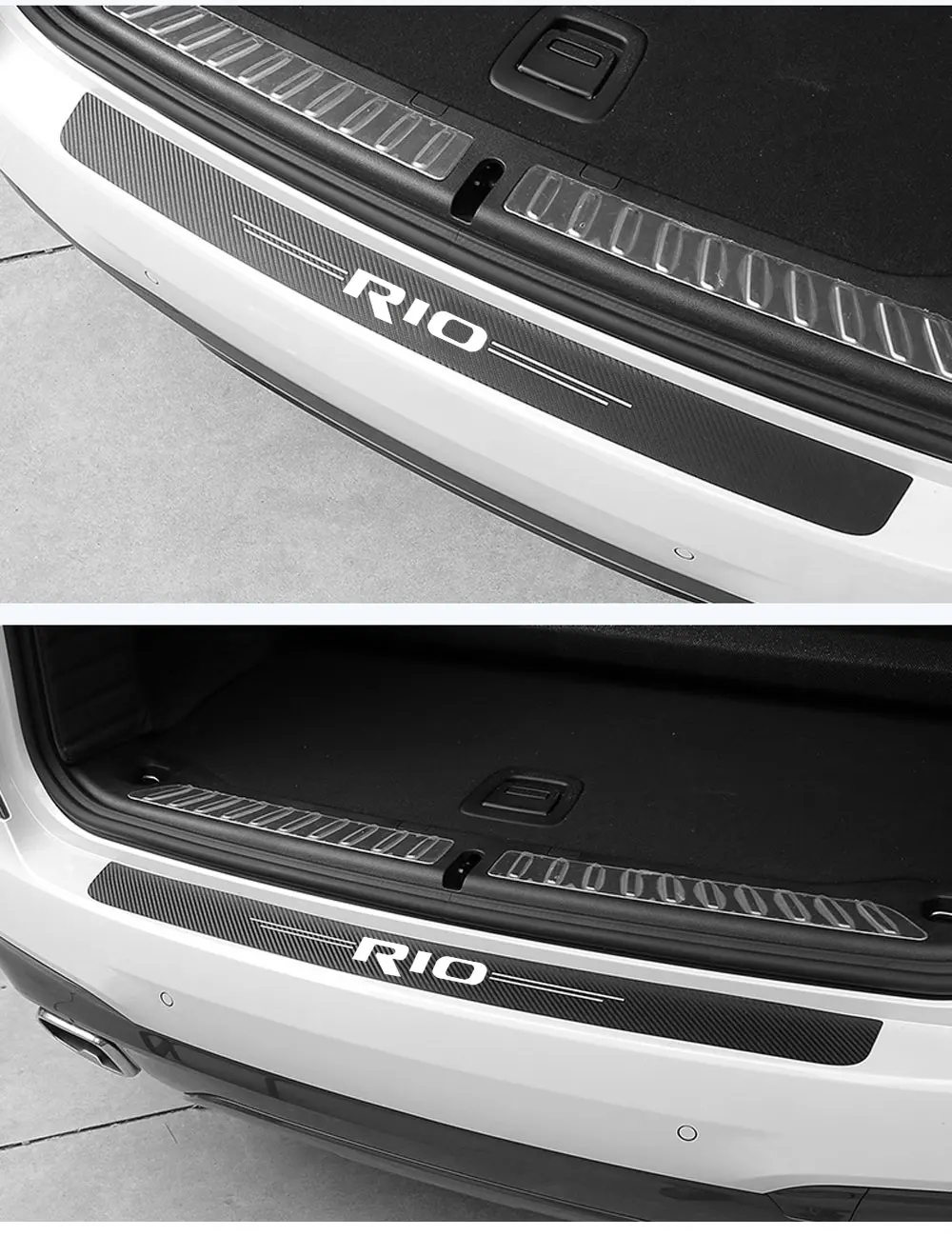 

1PCS Car Trunk Protection Decoration scratch-proof Carbon Fiber modification for Kia Rio 234x series car styling accessories