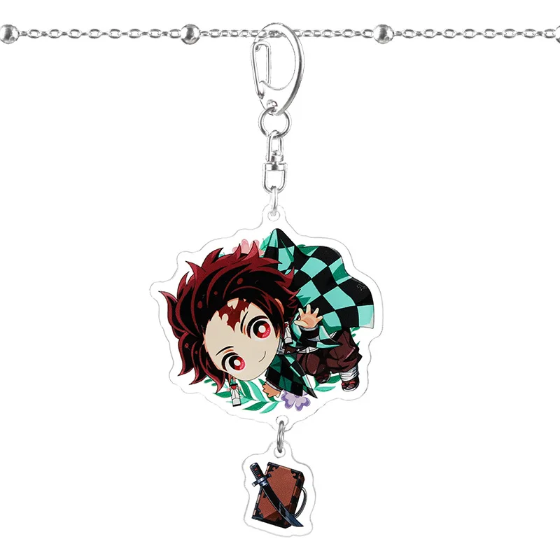 

Anime Demon Slayer Kimetsu no Yaiba Keychain Cute Acrylic Tanjirou Nezuko Agatsuma Zenitsu Rengoku Kyoujurou Key Chain 2020