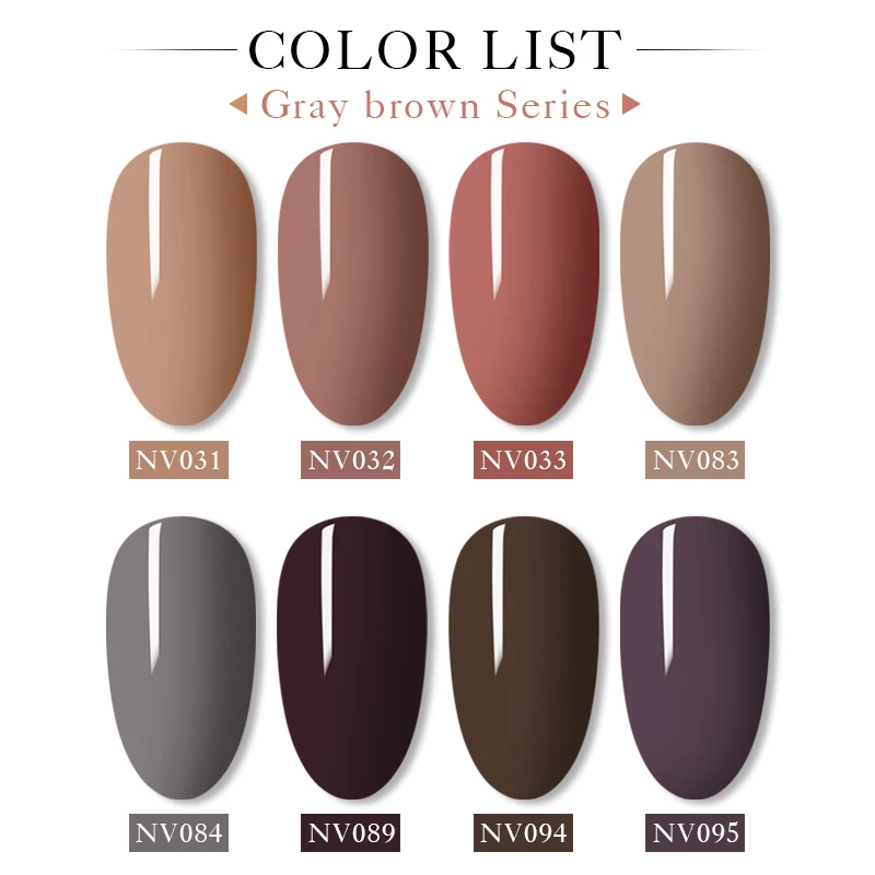 Nail Vision 5ML Gel Polish For Manicure Semi Permanent Enamels UV Led Pure Grey Brown Art Varnish Soak Off | Красота и здоровье
