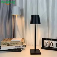 Touch Dimming Aluminum Alloy Pro Rechargeable Table Lamp for Restaurant Dining Room Reading USB Wireless Lamp
