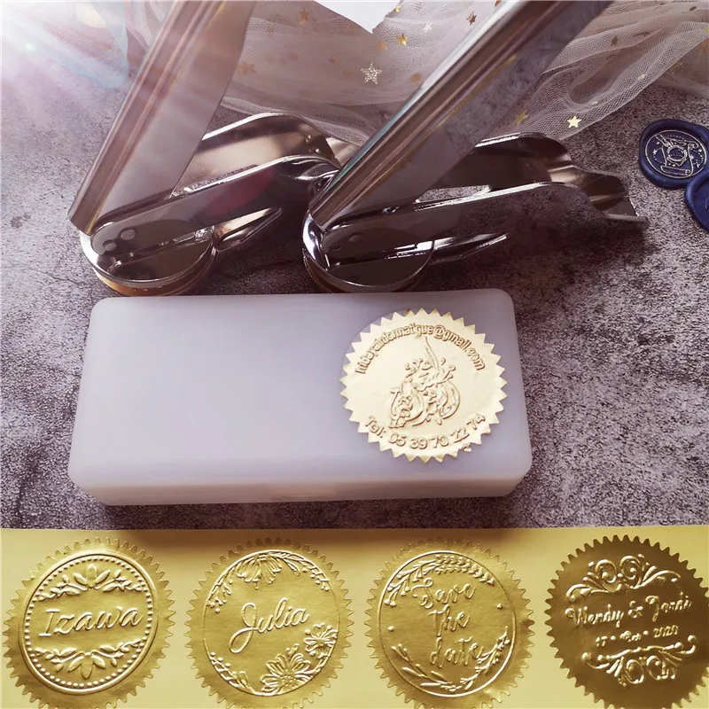 New arrival Design Your Own Embosser Stamp / DIY Custom Company Embosser Seal for Personalized / Wedding Seal Envelope Leather