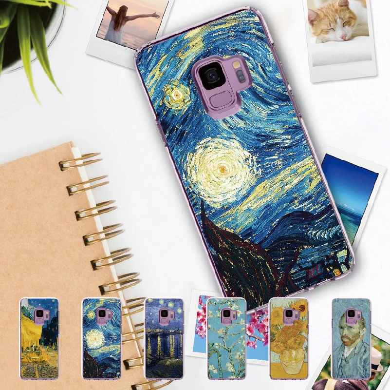 

Van Gogh Starry Night Sunflower For Samsung Galaxy Note 8 9 10 A7 A8 S8 S9 S10 S20 Plus Soft Crystal Slim Protective Clear Case