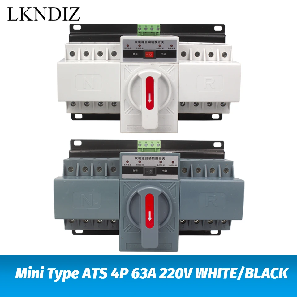 

4P 63A 220V 380V ATS MCB type Dual Power Automatic Transfer Switch Change Over Switch